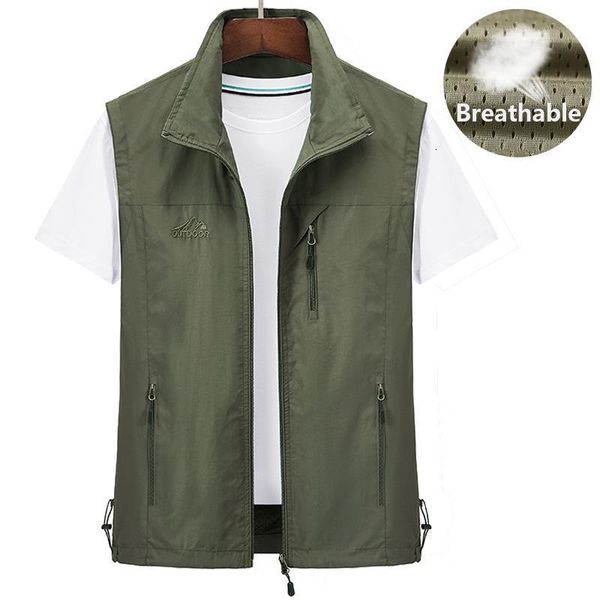

men multi-pocket fishing vest classic waistcoat man sleeveless jacket solid coat work vest tactical masculino jacket size m-5xl, Black;white