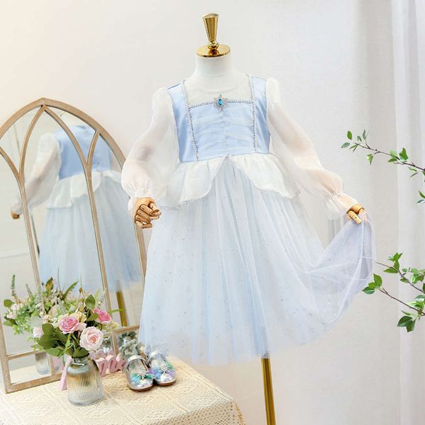 

new mh girls' sle princs spring skirt long 2021 sve children's drs, Red;yellow