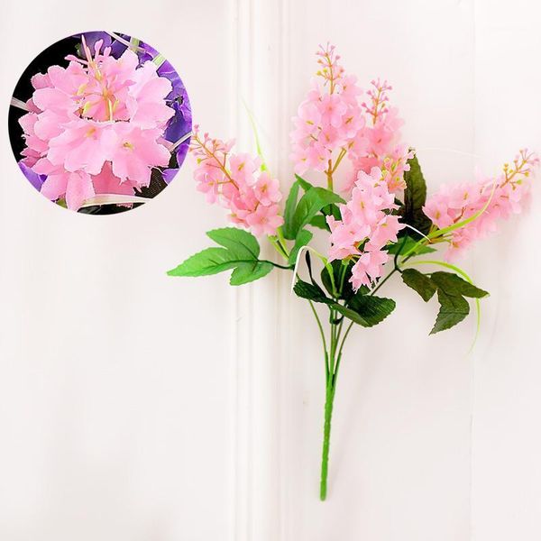 

decorative flowers & wreaths 1 bunch provence artificial flower purple fake lavender bridal bouquet green silk leaf home party wedding chris