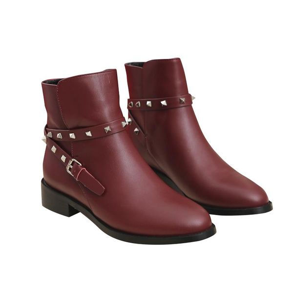 

v vl women's shoes 2021 winter new leather ankle boots british style thick heel zipper temperament professional fashion boots, Black