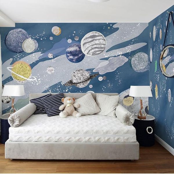 

wallpapers hand-painting 3d cartoon mural outer space universe wall po murals wallpaper for kids room large papel