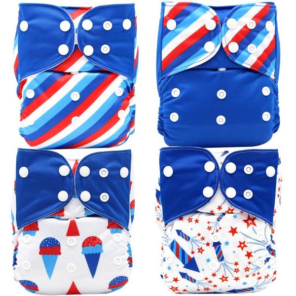 

cloth diapers asenappy 4pcs/set washable eco-friendly diaper adjustable nappy reusable fit 3-15kg baby