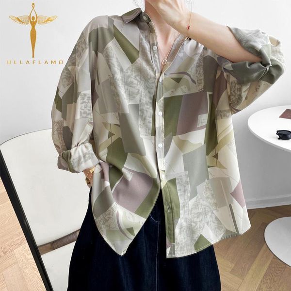 

autumn graphic print women blouse shirts vintage long sleeve loose blouse casual office lady shirts female, White