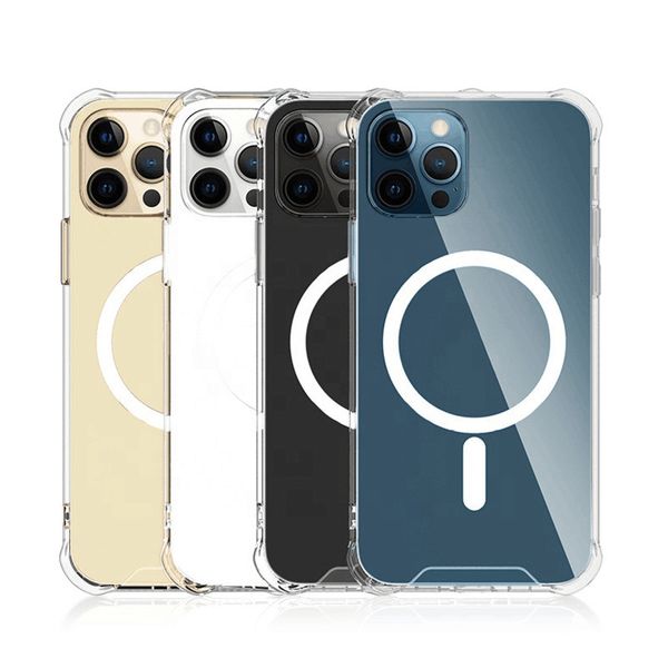 

2021 magnetic clear case for iphone 12 case, tpu matte shockproof 2 in 1 back lens cover magnet phone case for iphone 12 11