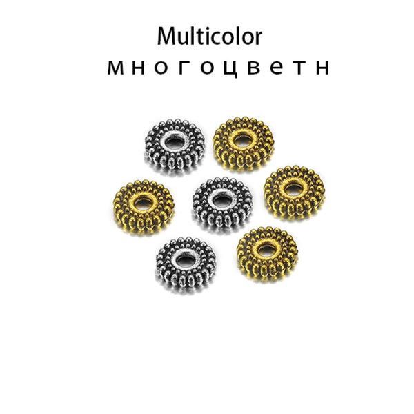 

100pcs 6 7mm multicolor tibetan beads zinc alloy spacer loose beads for diy jewelry making findings supplies bracelet necklace h bbyimm, Silver