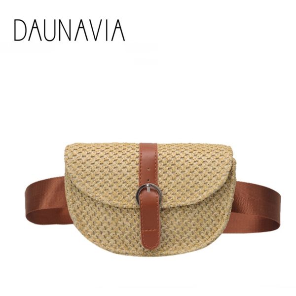 

daunavia straw women waist pack bag belt female design summer beach bags new travel fanny pack girl chest crossbody purses