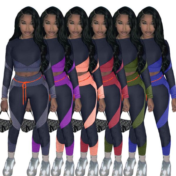 

designers women tracksuit matching printed long sleeve shirts +leggings pants two piece suit clothing casual sport outfits s-2xl f92906, Gray