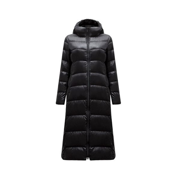 

2021 new long female lightweight down jacket for women feathers coat winter windbreaker warm parka 3sgm, Black