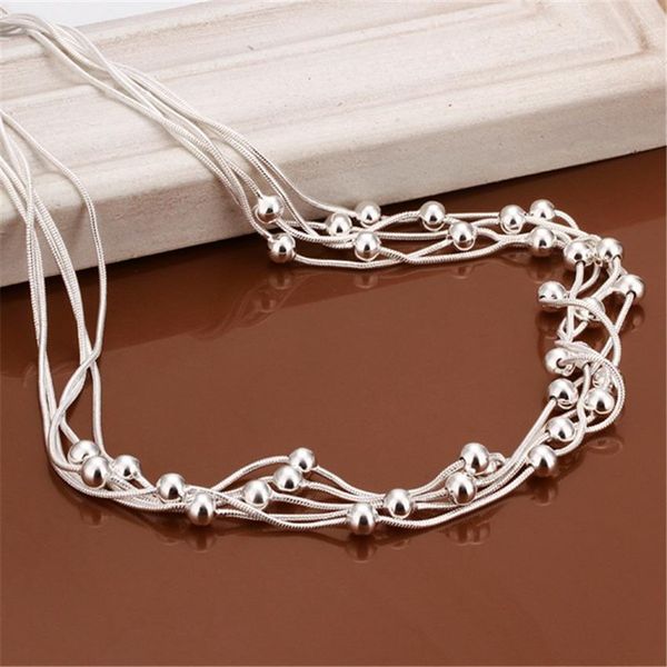 

new listing selling retro charm silver color five line light bead necklace fashion trends jewelry gifts h bbyfvo