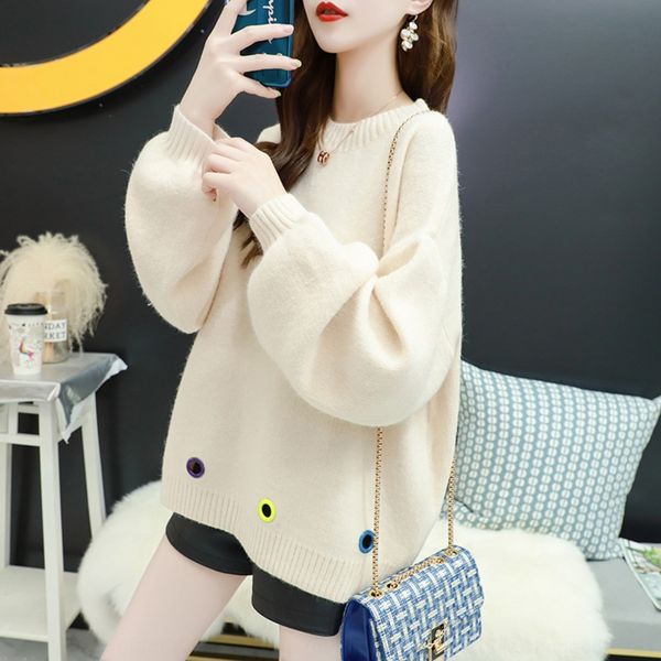 

pnjtt new sweet mori sweater women's pullover loose lazy wind autumn winter pullover korean sweater2020 sweater sweatern4pyg, White;black