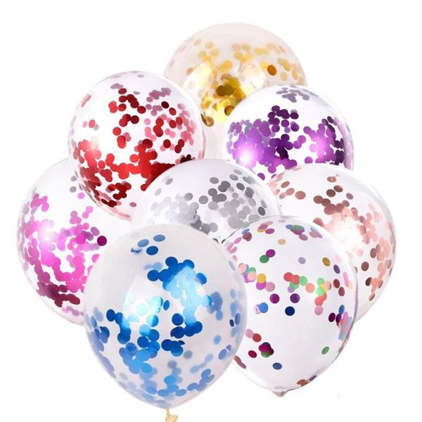 

party decoration gold confetti balloons decorations clear 12 inch pink colorful birthday christmas halloween latex balloon
