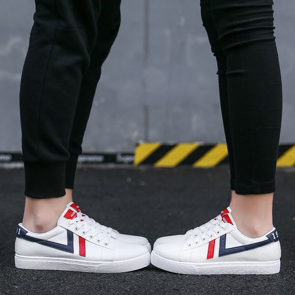 

men women casual shoes fashion canvas shoes red white black walking outdoor flat shoes size 36-44