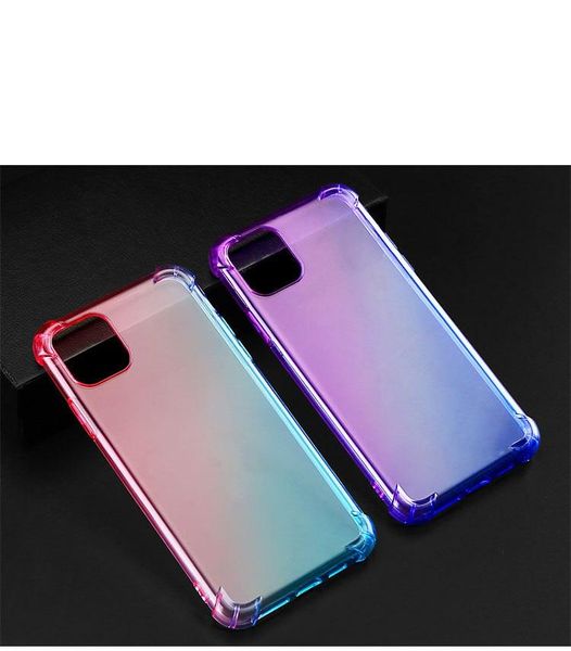 

2020 sell anti-fall rainbow gradient color soft clear tpu phone case for iphone12mini 12pro 11 pro xr xs max x transparent phone cover
