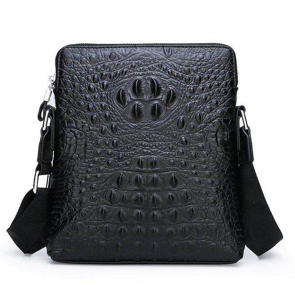 

leather men's bag men's casual backpack full-grain leather crocodile pattern shoulder bag briefcase