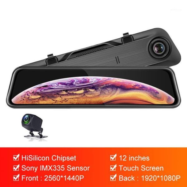 

2k gps 12'' 128g max huawei chip sony imx335 rearview mirror dvr stream video registrator recorder dash cam camera for car truck1