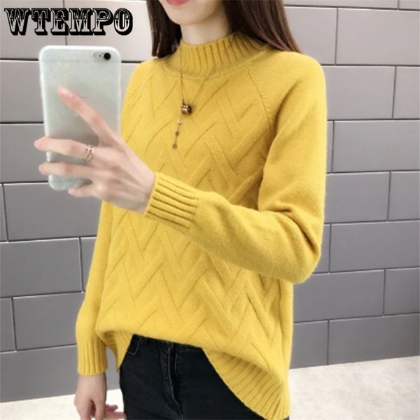 

sweaters women turtleneck pullovers female knitted oversize sweater long sleeve autumn winter bottoming basic office 211221, White;black