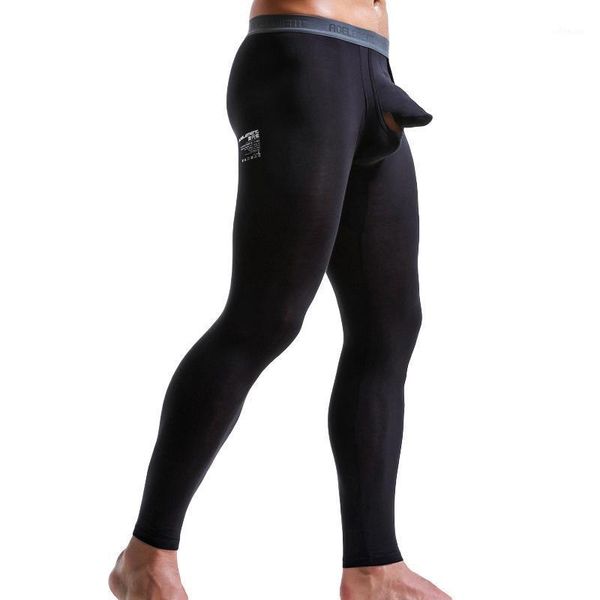 

new long johns men thermal underwear male underpants leggings pants stripe print open tights compression sweat pants solid1, Black;white