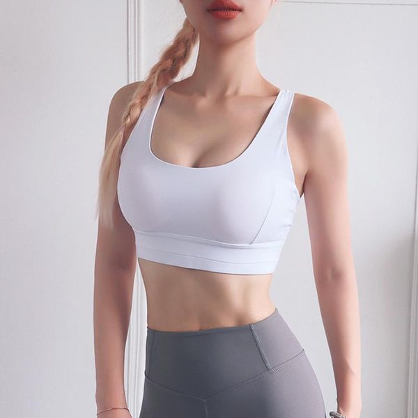 

push up sports yoga bra adjustable strap fintess women crops gym training workout padded underwear sportswear fmeale vest, White;black