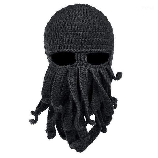 

funny tentacle ocs beanie crochet knit beard hat wind ski mask beanie for men women1