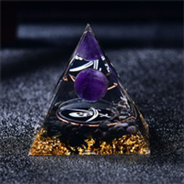 Piratenform Orgon-Pyramide, Amethyst-Kugel, Meditationskugel, Energieturm, magischer Orgonit, DIY-Chakra, Heilkristall, Zuhause