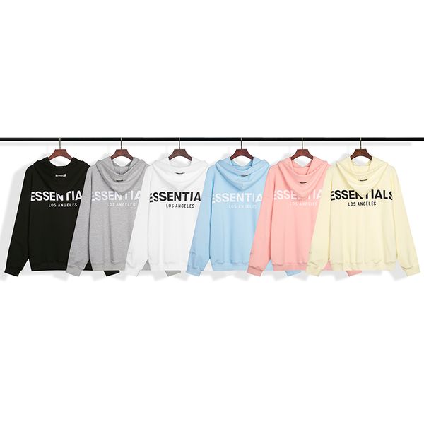 

fog страх god essentials 3m reflective письмо моды hoodie high street casual толстовка пуловер свитер street mans женщины одежда, Black