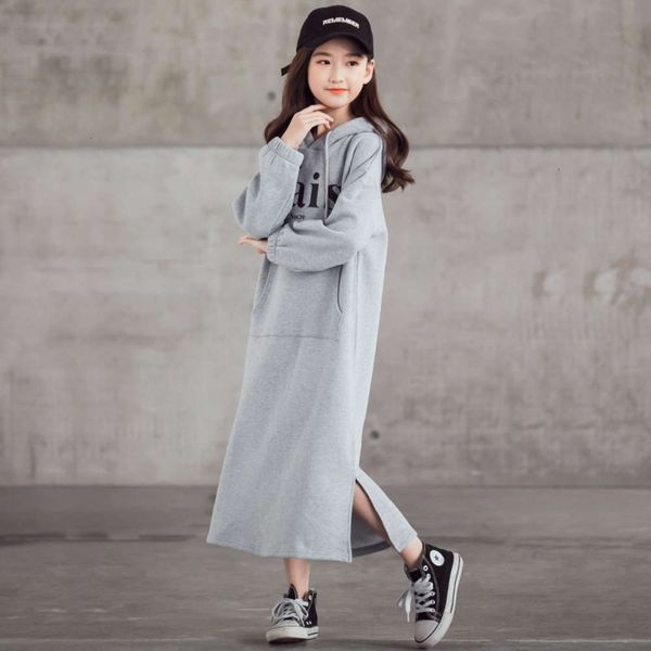 

plush and thickened winter 2020 new girls' mid universi children's printed hooded casual drs zs6z, Red;yellow