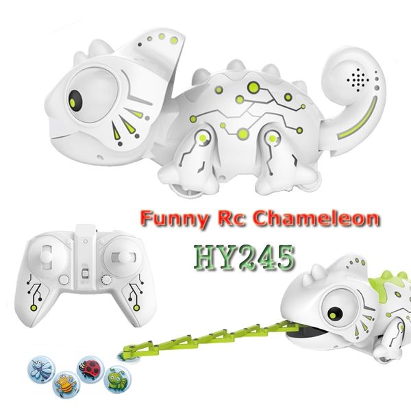 

hy245 dinosaurio robo dinosaur toy remote control chameleon 2.4ghz rc pet intelligent animal robot kit kids toys for children y200413