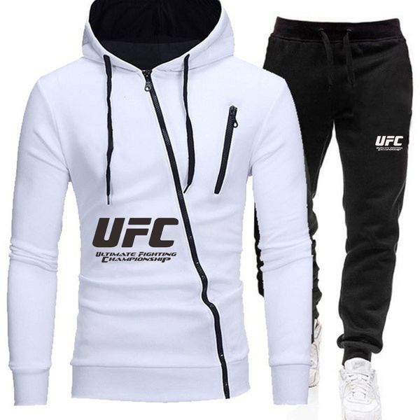 

suits autumn and winter fitness clothes printed sportswear 2-piece hoodie + pants sports suit men's sweater z, White;black