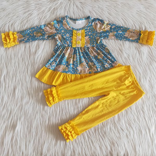 

new designer baby girls designer clothes spring outfits flower print girls boutique clothing long sleeve icing leggings outifts toddler set, White