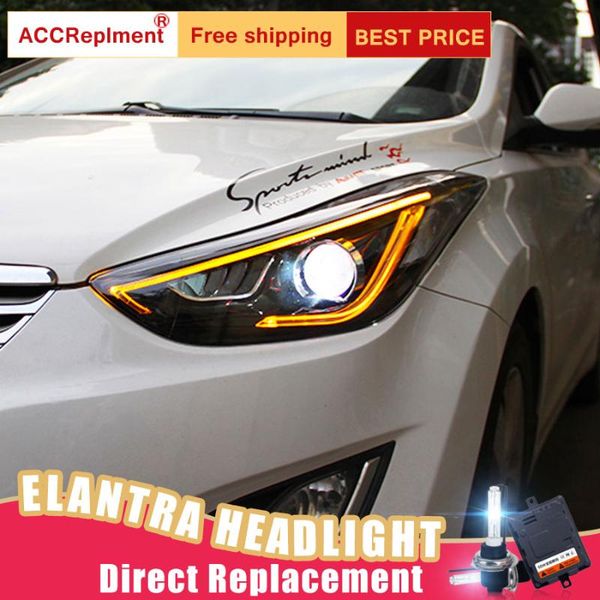 

2pcs led headlights for elantra 2013-2020 led car lights angel eyes xenon hid kit fog lights daytime running