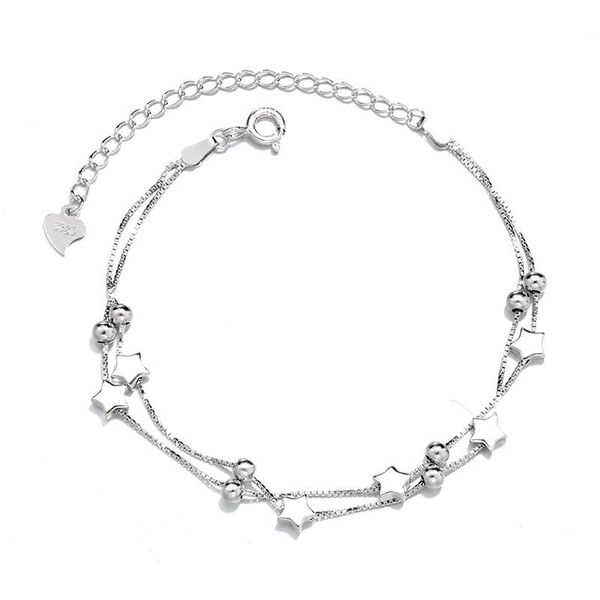

link, chain wolesale real s925 material bracelets ankle fashion jewelry charm bracelet female brace lace accessories jewel women, Black