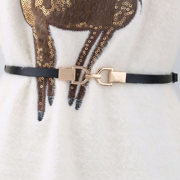 

fine small belt, genuine leather, black women's sweater, skirt, overcoat, dress, student's versatile, Black;brown