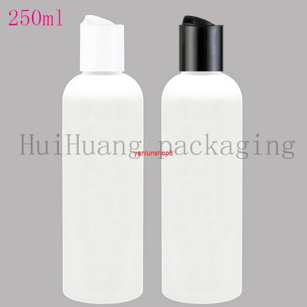 30X250ml contenitore per flacone di plastica per shampoo vuoto con tappo a disco nero balsamo per capelli bottiglie di lozione per il corpo ricaricabili Sapone liquido Buon pacchetto