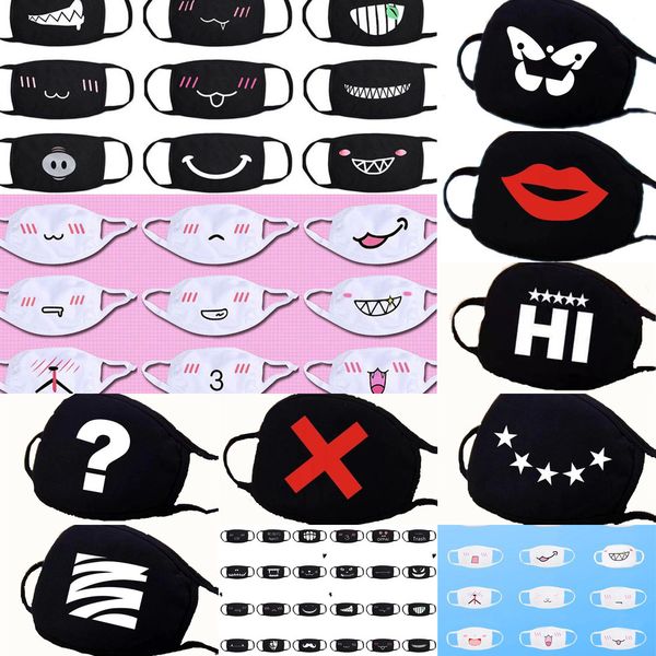 

designer luxury anti-dust cotton mouth face black cartoon expression pattern boutique mask health cycling respirator 2 ndc7u
