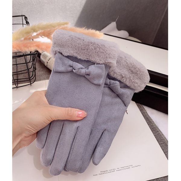 

new winter suede women's gloves warm students lovely korean touch screen thickened, Blue;gray