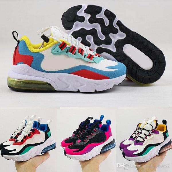 

2019 react kids designer shoes children 27s basketball shoes wolf grey toddler sport sneakers for boy girl toddler chaussures pour enfant, Black