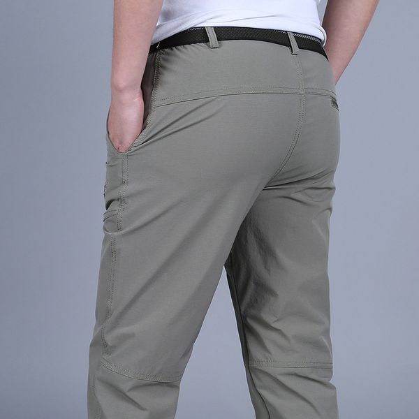 

men's lightweight breathable waterproof trousers casual summer thin military cargo pants male tactical work out quick dry pants lj20110, Black