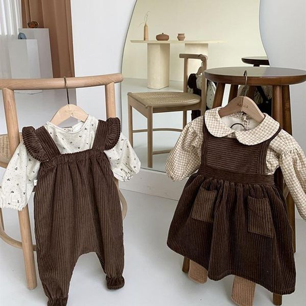 

toddler boy kid overalls 2021 new baby girl jumpsuit korean newborn designer clothes children suspender casual corduroy trousers, Blue