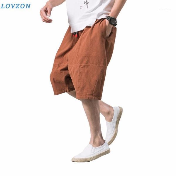 

lovzon men baggy cross-pants male elastic waist calf length harem pants trousers casual hip hop big bloomers pants1, Black