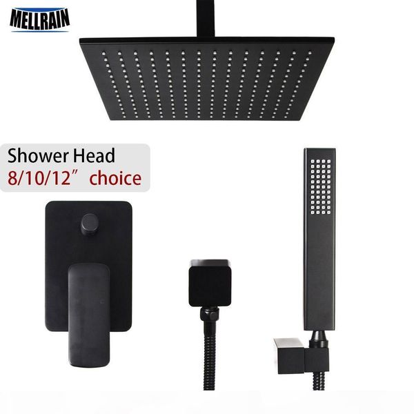 

quality brass black 2 ways ceiling rain shower set 8 10 12 inch brass head shower choice bathroom bath faucet water mixer bbybtx bdetoys