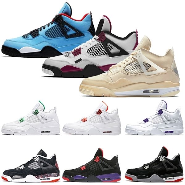 

luxury fashion carnival orange metallic travis scotts sail 4 4s jumpman mens basketball shoes court purple singles day neon sneakers size 13