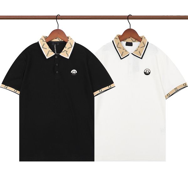 

designer men's polo shirts women's fashion embroidered letters business short sleeves classic fashion casual tees, White;black
