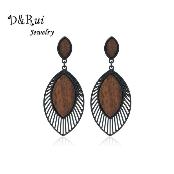 

vintage earrings for women black long alloy earring 2020 new fashion geometric natural wood statement jewelry 2020 brand gifts, Silver