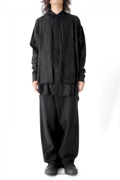 

new men's clothing modern hair stylist fashion mop the floor casual wide leg pants trousers plus size singer costumes1, Black