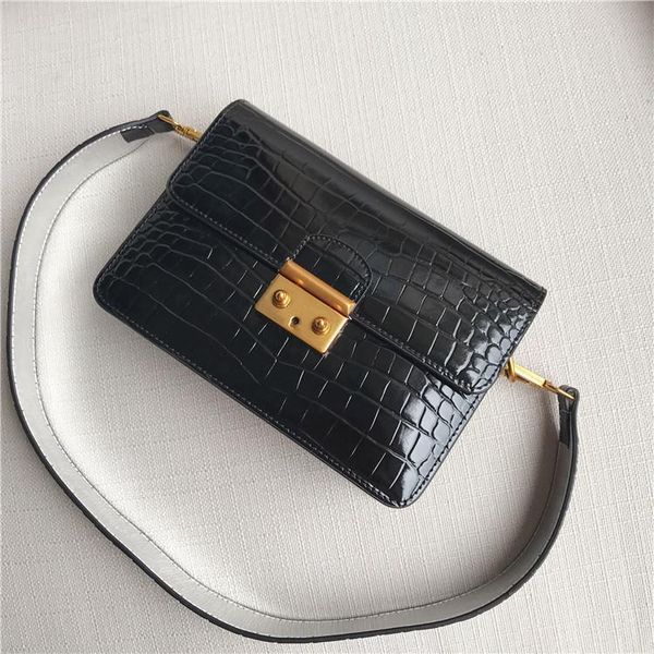 

зерновой подлинная belle2019 крокодиловой кожи женщина все матча блокировка одного плеча satchel packet малая площадь пакета