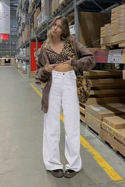 

2021 new womens indie streetwear corduroy vintage teenager skater girl style baggy pants fashion high waist trousers 9gs9, Black;white