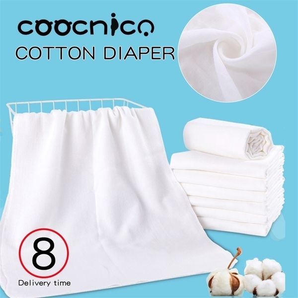 

10pcs newborn reusable baby muslin diapers burp cloth squares soft gauze pure cotton ecological nappy washable blanket towels 201117
