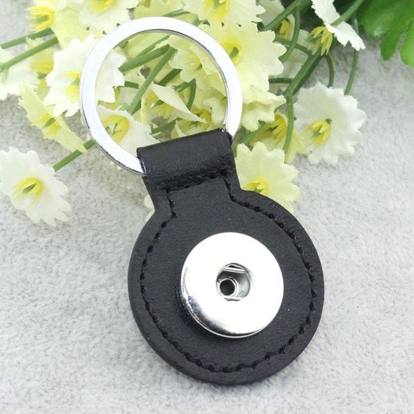 

round pu leather key chains 18mm snap button keychain jewelry for men women cute key rings 6187 q bbyiyo, Silver