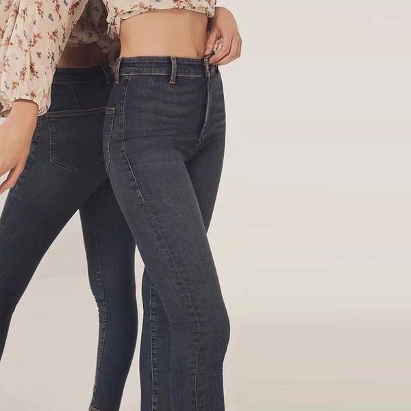 

europe and the united states autumn and winter new high waist was thin super elastic tght-fitting denim trousers1, Blue