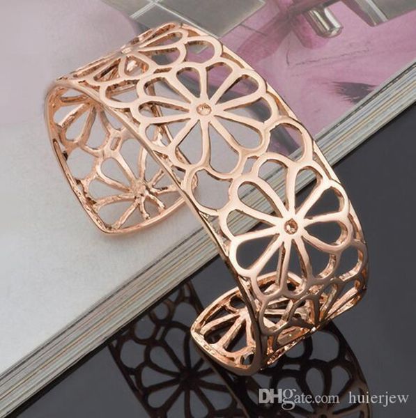 

925 silver jewelry for women hollow cuff bangle bracelets, Black